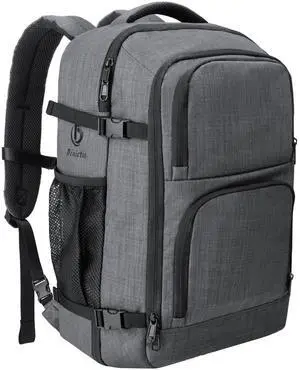 Dinictis Travel Backpack Carry on Flight Approved, Backpack Suitcase for Travel, Personal Item Travel Bag fits 17 inch Laptop- Dark grey