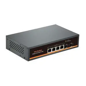 Davuaz 2.5G Unmanaged PoE Switch with 4 x 2.5G Base-T Ports and 2 x 10G SFP Uplink Port, Compatible with 100/1000/2500Mbps, Fanlesss Design, Plug & Play, 2.5Gb Power Over Ethernet Switch