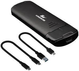 Kingwin M.2 NVMe SSD Enclosure USB-C 3.2 Gen 2, 10Gbps Type-C to NVMe External Adapter, Tool-Free Aluminum Case for M-Key/B+M Key PCIe M.2 2280/2260/2242/2230, Portable SSD Converter