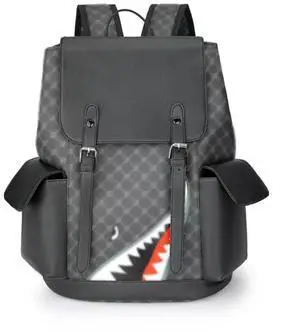 Marzaha Black Leather Laptop Backpack Lightweight School Backpack Bookbag, Multi functional Business Travel Backpack (Black 2,ONE SIZE)