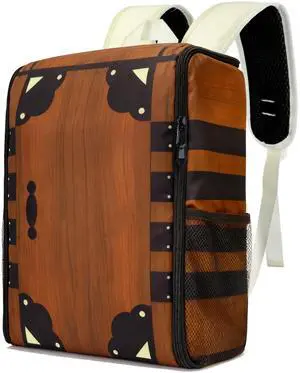 Cosplay Backpack Box Wood Printing 13.77", Anime School Bag Movie Merch Gifts Halloween Costume Accessories for Adult