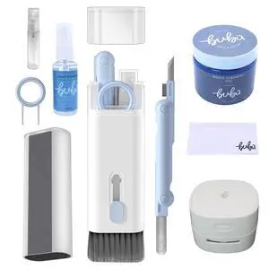 BUBA 7-in-1 Electronic Cleaning Kit with USB Desktop Vacuum  Multi-Device Cleaner for Laptop, Keyboard, MacBook, Phone, Screen, Magic Gel, Cordless Gadget for Home & Office (Blue)