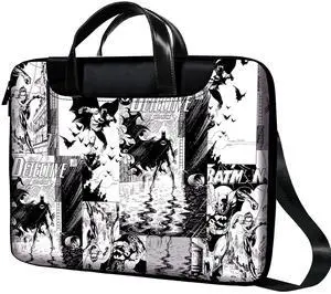 Batman Laptop Case Bag, 14 inch Computer Bag Compatible with MacBook, HP, Dell, Lenovo, Asus, Acer, Water Resistant Superhero Messenger Shoulder Sleeve with Strap  Ideal Gift for Teens & Adults