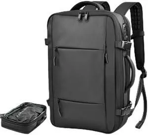 travel inspira Vacuum Compression Backpack 65L, Carry On Backpack with Electric Pump, TSA Lock, Water Resistant, Laptop Compartment for Travel, Camping, Business, Weekend Trips