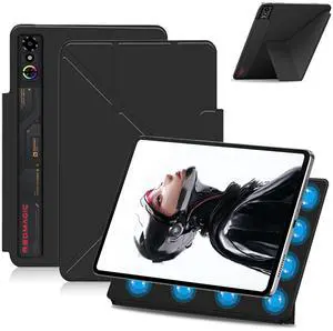 Case for Nubia REDMAGIC Astra Gaming/Pad 3 Pro Tablet 9.06 Inch  Magnetic Detachable Protective Cover with Dual-Side Clasp, Y-Fold Stand, Pencil Holder, Heat Dissipation Design(Black)