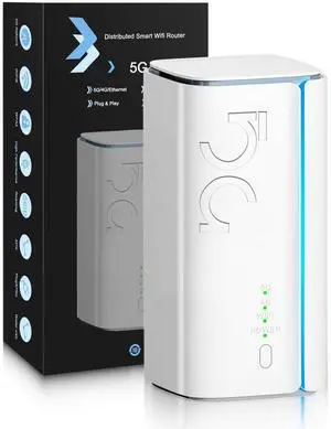 5G CPE Router with SIM Card Slot, NSA SA WiFi 6 5G Router Dual Band Cellular Modem for Home Office Indoor Wireless Internet