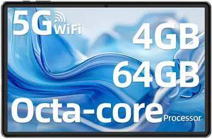SGIN Tablet 10.1 inch, Android 12 Tablets with Octa Core Processor, 4GB RAM 64GB ROM, TF Expand to 512GB, 6000mAh, Android Tablets HD IPS Screen, 5G/2.4G Wi-Fi, BT5.0, Google GMS Certified - Black