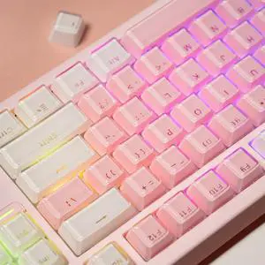 mintcaps Keycaps - 104 Keys Crystal Jelly White Keycaps Translucent Custom Keyboard Key Cap OEM Profile Cute Key caps for 60% 87% 100% Cherry Gateron Mx Mechanical Keyboard(104Keys)