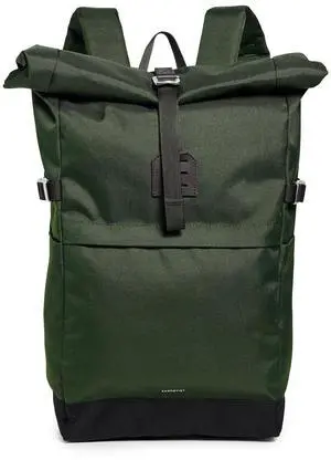 Sandqvist Men's Icon Medium Rolltop Backpack, Dawn Green With Dark Brown, One Size