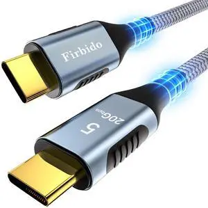 Firbido 15FT for Thunderbolt 5 Cable, High Speed 20Gbps, PD 240W, 5K / 4K@60Hz, USB4 V2 Cable, USB C Display Cable for Thunderbolt 4, Mac mini M4, iPhone 17, Razer Blade, ACASIS SSD
