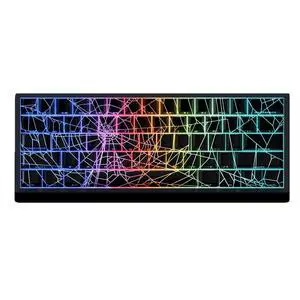 JSJT Reticulated Black Keycaps - PBT Side Printed Translucent Keycap,Cherry Profile Keycap Set 74 Keys, for Cherry MX Switches Mechanical Keyboards (Key Caps Only)
