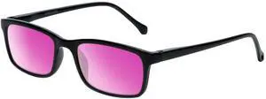 Medspex M Readers 105 Color Therapy Reading Glasses +0.00 Black/Passion Purple Unisex Fluorescent Light Sensitivity Chromotherapy Chakra Healing