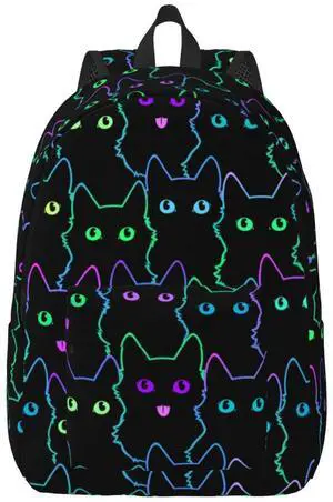 Duduho Cute Cats Silhouettes Backpack 17.7 Inch Laptop Backpack Travel Hiking Daypack Multipurpose Bookbag For Men Women