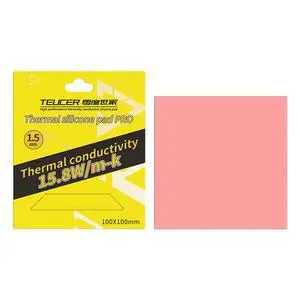 Thermal Pad 15.8 W/mK, 100x100x1.5mm, Non Conductive Heat Resistance High Temperature Resistance, Silicone Thermal Pads for PC Laptop PS4/PS5/CPU/GPU/Computer