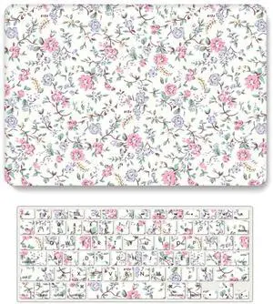 FFBOFFC Hard Shell Compatible with MacBook Pro 16 Inch Case 2020 2019 Release Model A2141 with Touch Bar Touch ID, Plastic Protective Laptop Cover Case with Keyboard Skin, Pink Tiny Flowers
