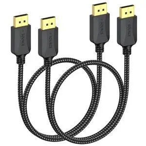 XiAyriky DisplayPort to DisplayPort Cable 3 ft, Braided 2-Pack DP Display Port Cable Adapter Male to Male 4K, 2k@165Hz/ 144Hz/120Hz for Computer, Docking Station, Monitor Splitter KVM and More