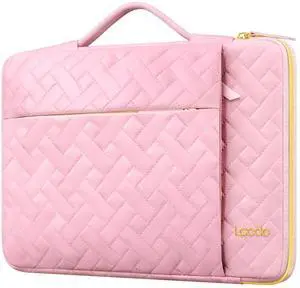 Lacdo 360° Protective Laptop Sleeve Case for 15 inch New MacBook Air M4 A3241 2025, M3 A3114, M2 A2941 2024-2023, 15 inch MacBook Pro A1990 A1707, Dell XPS 15 Plus 2022-2020 Computer Bag, Sakura Pink