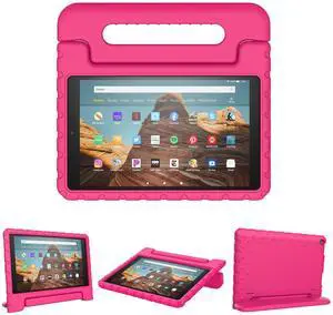 CCambro Kids Case for Fire HD 10 Tablet Case 5th/7th/9th Gen (2015/2017/2019 Releases),Shockproof Sturdy Protective Foam Cover for Fire HD 10.1 inch with Carry, Rose Red