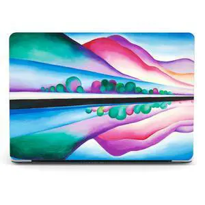 Berkin Arts Compatible with MacBook Air 13 inch Cover, 2022-2018 Release A2179/A2337 M1 with Keyboard Cover & Screen Protector Vivid Abstract Landscape (Lake George Reflection by O'Keeffe)