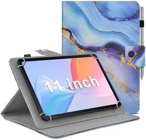 DETUOSI Universal 11 inch Tablet Case, 11.5 inch Tablet Cover, Travel Portable Protective Folio PU Leather Stand Shell Casewith 4 Fixed Rings for All Kinds of 11-12 inch Android/iOS/Windows Tablet