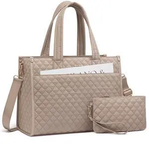 LOVEVOOK Laptop Tote Bag for Women,Canvas Work Tote Bag for Women with Clutch Purse,17.3 Inch Computer Briefcase Bag,Professional Teacher Business Office,Lightweight Shoulder Travel