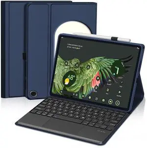 Touch Keyboard Case for Google Pixel Tablet 11 Inch, Magnetic Keyboard for Pixel Tablet 2023/2024 with Trackpad, Detachable Keypad, Protective Cover with Stylus Pen Holder & Speaker Dock, Deep Blue