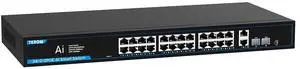 TEROW PoE Gigabit Switch 24-Port with 2 Uplink 1000Mbps & 2 SFP Slots - 802.3af/at Compliant, 320W, Plug & Play, Traffic Optimization, Quiet Fanless Design for Office and Enterprise