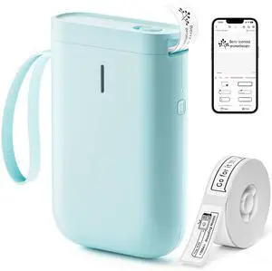 NIIMBOT Label Maker Machine D11 Label Printer Portable Wireless Connection Multiple Templates Available for Phone Easy to Use Office Home Organization USB Rechargeable