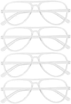 WEMOOTANTS 4 Packs Aviator Blue Light Blocking Glasses for Women Men Clear Computer Glasses Vintage 70s Fake Eyeglasses