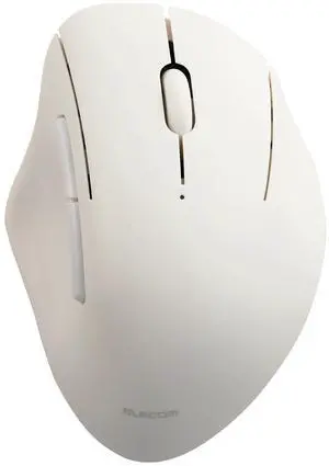 ELECOM Shellpha Bluetooth Wireless Mouse, Silent Click, Ergonomic 5 Programmable Buttons, Connect Up to 3 Devices, 2.4GHz USB Multi-Device Connection, 2000 DPI, PC Laptop Mac Mouse (White)