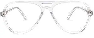 Zeelool Unisex Trendy TR90 Oversized Aviator Eyeglasses with Non-prescription Clear Lens Erwin ZOT02084-01 Crystal