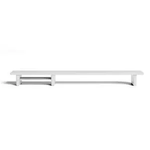 Raico Desk Cockpit Shelf Monitor Stand System Dual Screen Setup Wood Large Desk Accessory Organizer Unit (Matte White, Full Length v2 | 45.7 Inches)