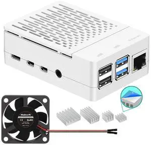 iUniker Raspberry Pi 4 Case With Cooling Fan and Heatsink - ABS Case With Simple Removable Top Cover for Pi 4 Model B/4B