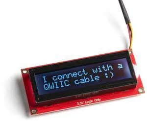 SparkFun 16x2 SerLCD, RGB Text, Qwiic; Red, Green, Blue Text on Black Display, 3.3v Logic & Power