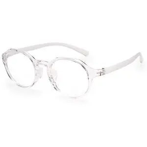 Dollger Blue Light Blocking Glasses For Woman Men Light Retro Round Oval Frame Computer BlueLight Glasses Non-Prescription Transparent white