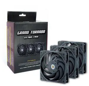 Scythe Grand Tornado 120 PWN Full-LCP Made Industry-Level Low-Noise Quiet Computer Case Fan, 120mm x 25mm, Magnetic Fluid Dynamic Bearing, 4-Pin Connector (3000RPM, 3)