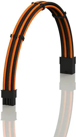 LINKUP - AVA 30cm PCI-E 8P(6+2) GPU PSU Power Supply Braided Sleeved Custom Mod PC Extension Cable w/Combs | Strong & Stiff Design | Single Pack | 300mm - RedBlack