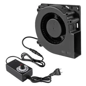 UMLIFE 1 Set PC Fans 120mm (120mm x 32mm) with Variable Speed Controller 3V to 12V, Axial Computer Fan with AC Plug 110V 120V 220V, Vent Fan for PC Cooler Biltong Box Cabinet Receiver Xbox DVR