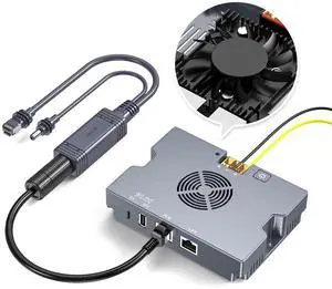 EDUP Starlink PoE Splitter Kit with Fan Heat Sink for Starlink Mini & Gen 3 Dish, 350W Power, 52V/6A Output, 9-36V Input, USB-A & USB-C Ports, GigE & ESD Protection, Smart Cooling, Rugged Metal Case