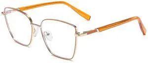 2025 new photosensitive color changing glasses, anti blue light, UV responsive lenses, metal frame (Orange color changing glasses)