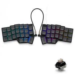 YIVU CORNE V4 Wired Split Mechanical Keyboard 40% Layout 3 * 6 orthogonal Ergonomic Support QMK/Vial Key remapping Custom hot-swappable RGB Gaming Keyboard Pre-Lubricated Linear Switch Smooth Feel