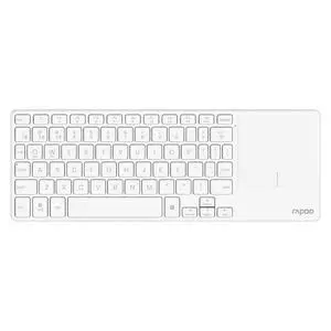 Rapoo E900T Portable Wireless Keyboard with Touchpad, Multi-Device HTPC Keyboard for PC-Connected TV/Tablet/Steam Deck/Gaming Console/Raspberry Pi/Mini PC - Support Touch Gestures for Windows & Mac