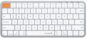ProtoArc Backlit Compact Wireless Keyboard for Mac, K90-A Bluetooth Keyboard, Multi-Device, Low Profile, Fluid Quiet Typing, Rechargeable, Compatible with MacBook Pro/Air, iPad - White Silver