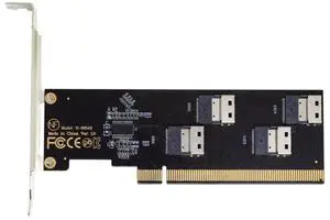 xiwai Slimline SFF-8654 Four 4X 4 NVME to PCIE Express 3.0 4.0 Raid Card VROC Raid0 Hyper Adapter
