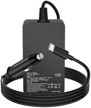 Laptop Car Charger 100W, USB C Port  Replacement for MacBook Pro/Air, Dell, HP, Lenovo,ASUS, Acer - with Extra USB-A Port for Tablets, Phones, Earbuds and More Other USBC Devices Computer AC Adapter