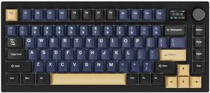 TECWARE Spectre 75% RGB Mechanical Gaming Keyboard with Customizable LCD Screen, Multi-Function Knob, Gasket Mount, 3 Mode Connectivity, South Face 5-Pin Universal Hot-Swappable Sockets (Ocean Gold)
