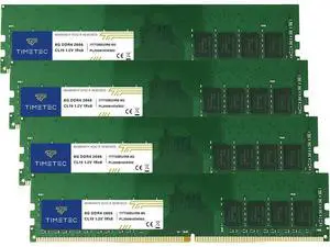 Timetec Hynix IC 32GB KIT (4x8GB) DDR4 2666MHz PC4-21300 Unbuffered ECC 1.2V CL19 1Rx8 Single Rank 288 Pin UDIMM Server Memory RAM Module Upgrade (32GB KIT (4x8GB))