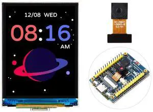 waveshare ESP32-S3 2inch Capacitive Touch Display Development Board 240×320 Pixels IPS Screen Embedded with ST7789T3 Driver and CST816D Chip,Come with OV5640 Camera,Supports WiFi & Bluetooth