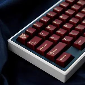114 Key Red Translucent Keycaps Cherry Profile Double Shot Keycaps Set Fit for 61/64/87/104/108 Cherry Mx Switches Mechanical Keyboard