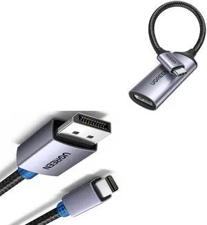 UGREEN 8K@60Hz USB C to DisplayPort 1.4 Adapter Cable 4K@240Hz Bundle VESA Mini DisplayPort to DisplayPort 1.4 Cable 6.6FT